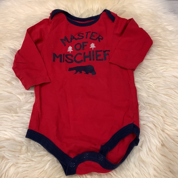 George Long-Sleeve Red/Blue Bib Shirt & Navy Blue Sweatpants in size 18-24M - Picture 2 of 8